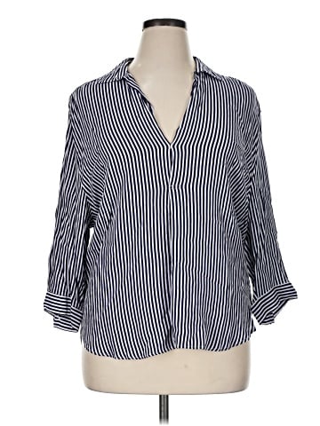 Zara 3/4 Sleeve Button-Down Shirt (view 1)
