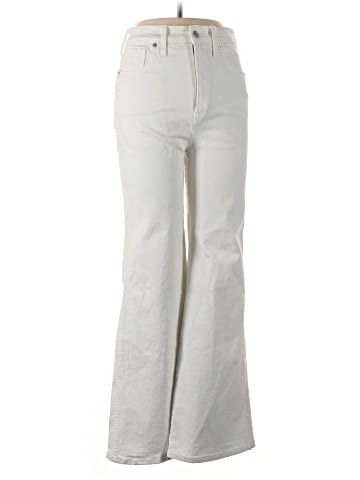 Madewell 11" High-Rise Flare Jeans in Tile White (view 1)