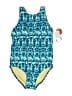 L.L.Bean 100% Lycra Print Teal One Piece Swimsuit Size 8 - photo 1