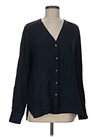 Vince. Long Sleeve Silk Top (view 1)