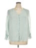 1.State 100% Polyester Teal Long Sleeve Blouse Size 1X - photo 1