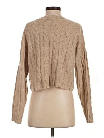 Madewell (Re)sourced Cashmere Cable-Knit Crop Sweater (view 2)