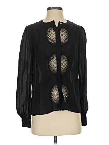 Diane von Furstenberg Long Sleeve Silk Top (view 1)