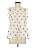 THML 100% Polyester Hearts Ivory Sleeveless Blouse Size L - photo 1