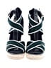 Tory Burch Stripes Green Wedges Size 8 1/2 - photo 2