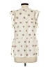 THML 100% Polyester Hearts Ivory Sleeveless Blouse Size L - photo 2