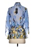 VERTIGO 100% Polyester Blue 3/4 Sleeve Blouse Size S - photo 2