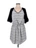 Alya 100% Polyester Stripes Gray Casual Dress Size M - photo 1