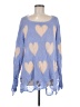 Wildfox Hearts Blue Pullover Sweater Size Med (2 or M) - photo 1