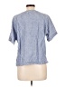 Studio West Stripes Blue Short Sleeve Blouse Size L - photo 2
