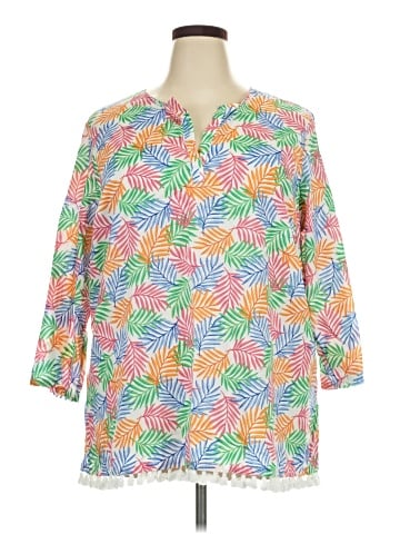 Talbots 3/4 Sleeve Button-Down Shirt (view 1)