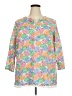 Talbots 100% Cotton Tropical Orange 3/4 Sleeve Button-Down Shirt Size 2X - photo 1