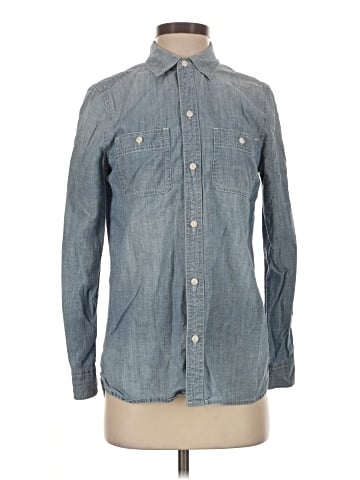 Madewell Chambray Classic Ex-Boyfriend Shirt in Mazzy Wash (view 1)
