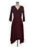 Perceptions Solid Burgundy Casual Dress Size M (petite) - photo 1