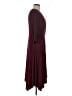 Perceptions Solid Burgundy Casual Dress Size M (petite) - photo 4
