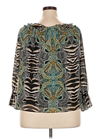 INC International Concepts 3/4 Sleeve Blouse (view 2)