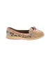 Sperry Top Sider 100% Leather Solid Leopard Print Color Block Stripes Tan Flats Size 8 1/2 - photo 1