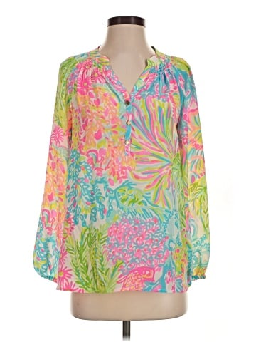 Lilly Pulitzer Long Sleeve Silk Top (view 1)