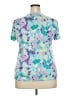 Basic Editions Floral Purple Short Sleeve T-Shirt Size XXL - photo 2