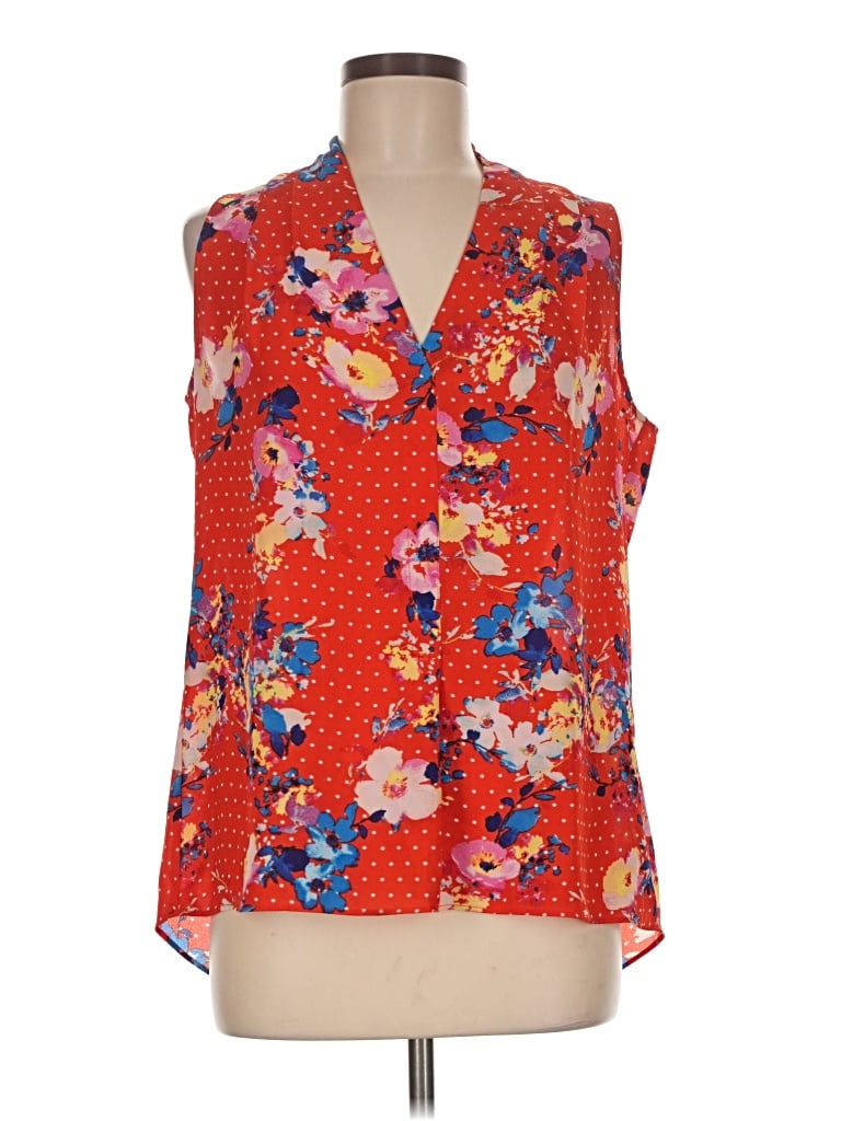 Pre-owned Rose + Olive Tank Top Red Plunge Neckline Tops