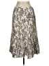 Carlisle 100% Linen Paisley Silver Brown Casual Skirt Size 10 - photo 2