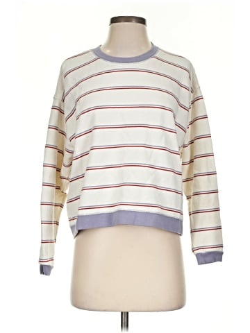 Madewell (Re)sourced Cotton Swing Sweatshirt in Stripe (view 1)