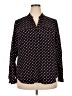 NY Collection Hearts Black Long Sleeve Blouse Size 2X - photo 1
