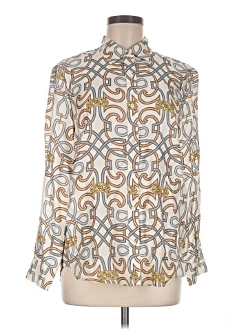 J. McLaughlin Long Sleeve Silk Top (view 1)