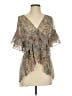 CAbi 100% Polyester Gray Short Sleeve Blouse Size S - photo 1