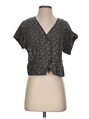 Madewell Pleated Short-Sleeve Top in Floral Paisley Cupro-Blend (view 1)