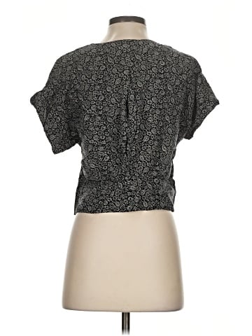 Madewell Pleated Short-Sleeve Top in Floral Paisley Cupro-Blend (view 2)