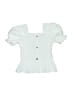 Unbranded 100% Polyester Blue Short Sleeve Blouse Size 11 - 12 - photo 1