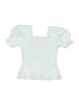 Unbranded 100% Polyester Blue Short Sleeve Blouse Size 11 - 12 - photo 2