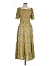Max Studio 100% Polyester Paisley Yellow Casual Dress Size L - photo 1