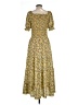 Max Studio 100% Polyester Paisley Yellow Casual Dress Size L - photo 2