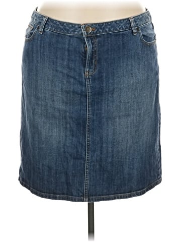 Lands' End Denim Skirt (view 1)