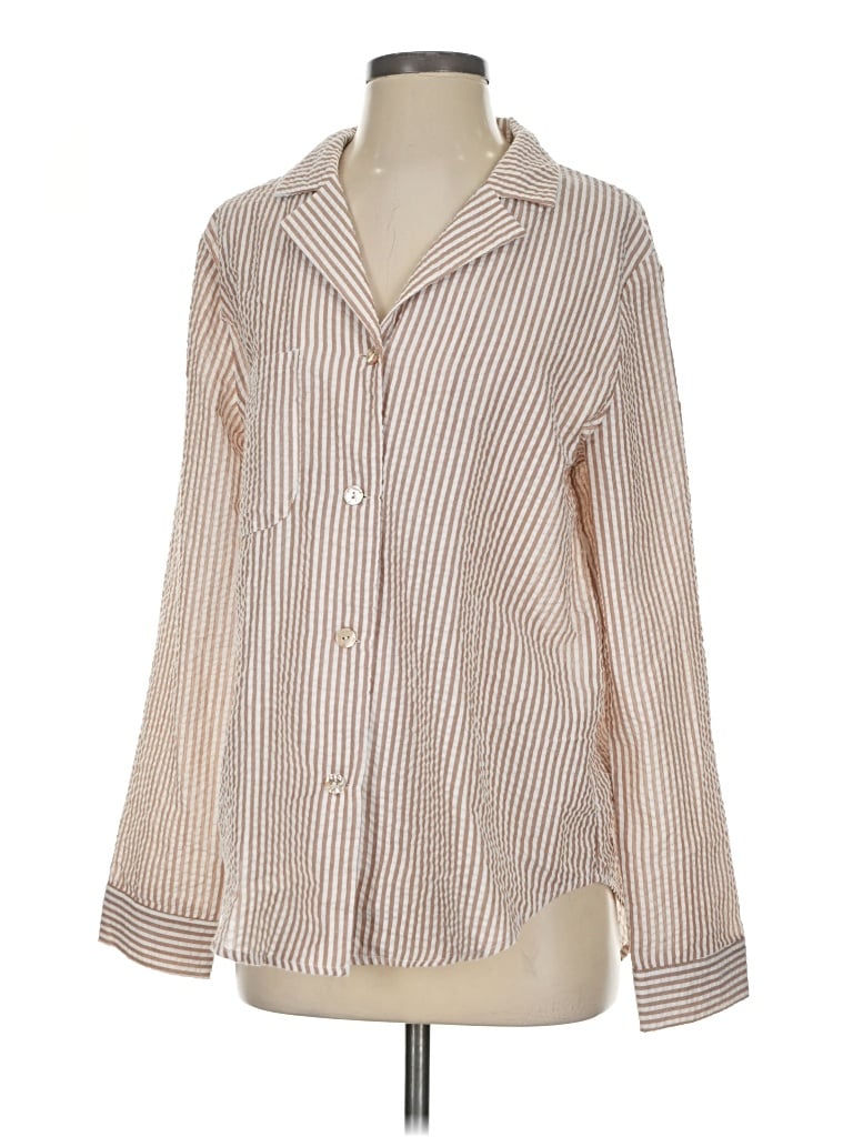 Pre-owned Sabo Long Sleeve Blouse In Tan