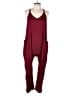 Anrabess Solid Burgundy Jumpsuit Size L - photo 1