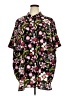 Maggie Barnes 100% Polyester Floral Black Short Sleeve Button-Down Shirt Size 32W - photo 1