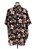 Maggie Barnes 100% Polyester Floral Black Short Sleeve Button-Down Shirt Size 32W - photo 2
