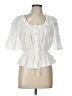 H&M White Short Sleeve Blouse Size L - photo 1