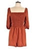 BCBGeneration 100% Recycled Polyester Solid Brown Romper Size L - photo 1
