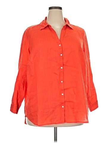 Sigrid Olsen 3/4 Sleeve Button-Down Shirt (view 1)
