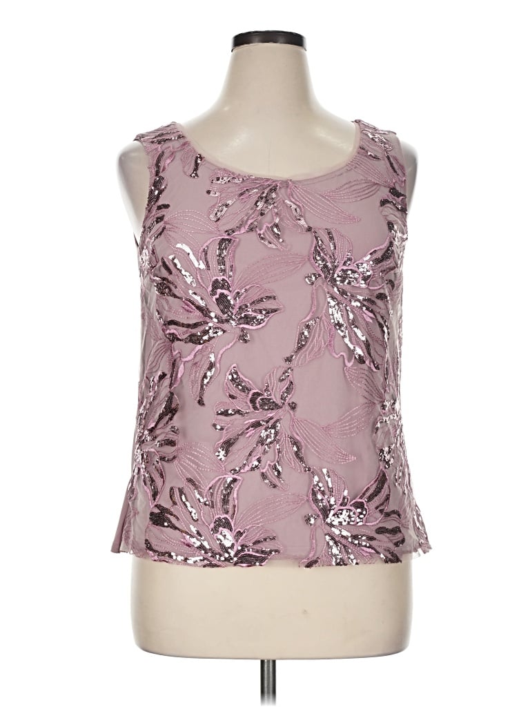 Pre-owned Oleg Cassini Sleeveless Blouse In Pink