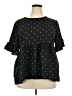 Atelier 100% Polyester Polka Dots Black Short Sleeve Blouse Size 2X (estimated) - photo 1