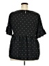 Atelier 100% Polyester Polka Dots Black Short Sleeve Blouse Size 2X (estimated) - photo 2