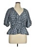 Old Navy 100% Cotton Blue Short Sleeve Blouse Size XL - photo 1