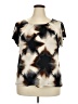 Worthington Tie-dye Brown Short Sleeve Blouse Size 2X - photo 1