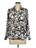 Adrienne Vittadini 100% Polyester Animal Print Silver Long Sleeve Blouse Size L - photo 1