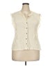 wonderly 100% Cotton Ivory Sleeveless Button-Down Shirt Size XXL - photo 1